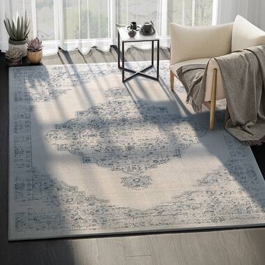 Copenhaver Power Loom Gray/Ivory Rug Ophelia & Co. Rug Size: Rectangle 5'3 x 7'1