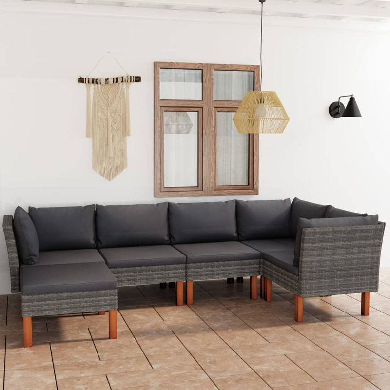Ensemble de salon de jardin d'extérieur gris