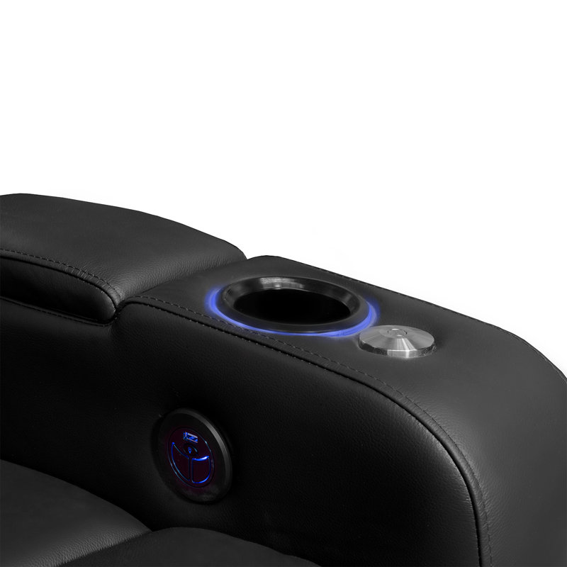 Sièges de cinéma Valencia Verona | Fauteuil inclinable électrique haut de gamme en cuir italien 9000 de première qualité, rangée de 2, noir