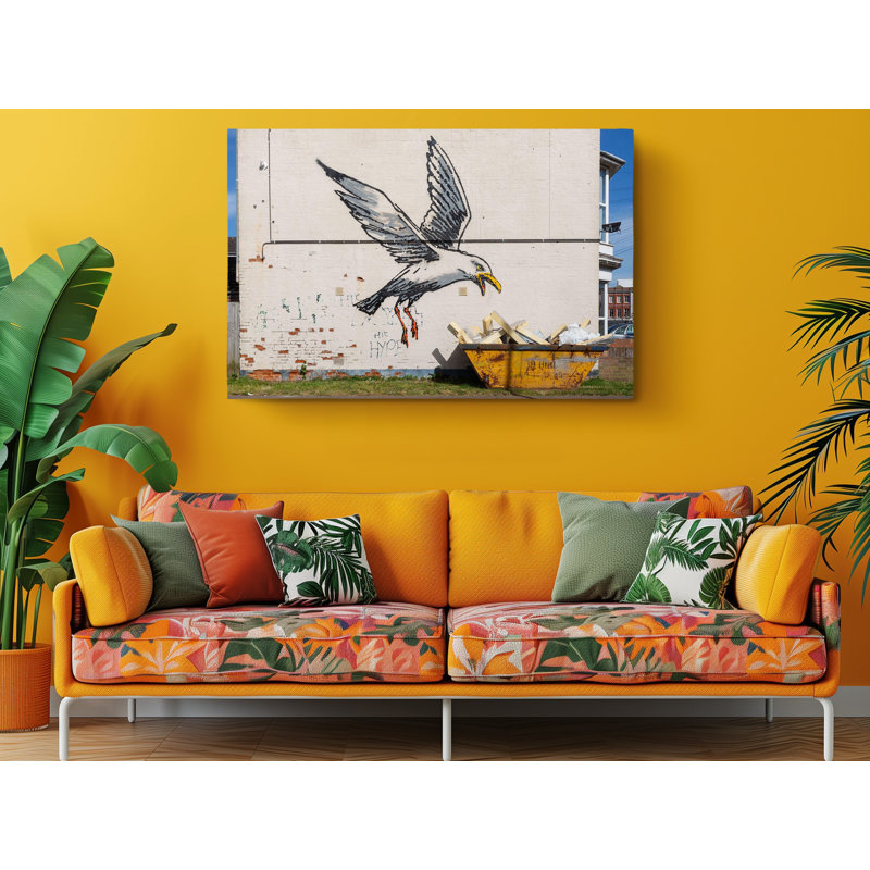 Impression sur toile Banksy Swooping Seagull Street, H 30 po x l 45 po
