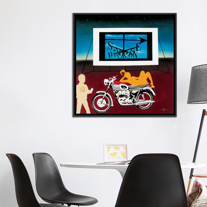 « watching where we is va », reproduction d’impression sur toile, H 18 po x l 18 po x P 1,5 po, Toile avec cadre noir