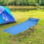 Lit de camp pliant robuste pour l'extérieur avec poche de rangement latérale bleue-59679015