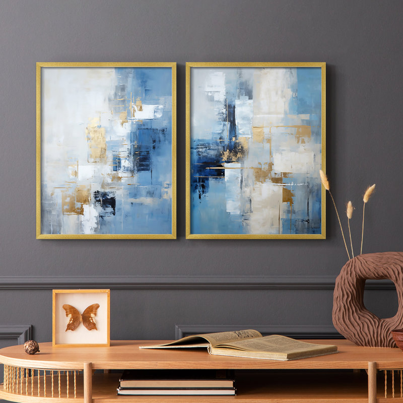 Série ABSTRACT Dxxvi - reproduction encadrée de qualité supérieure - prête à être accrochée - aucun clou requis - aucun clou requis