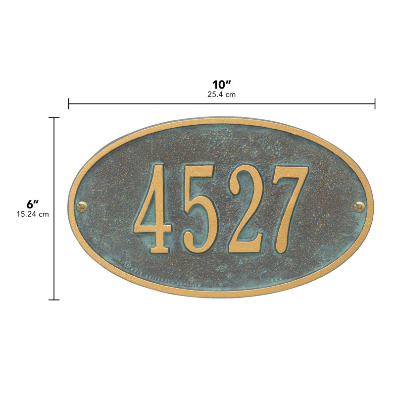 1-Line Wall Address Plaque, Bronze Verdigris, Yes