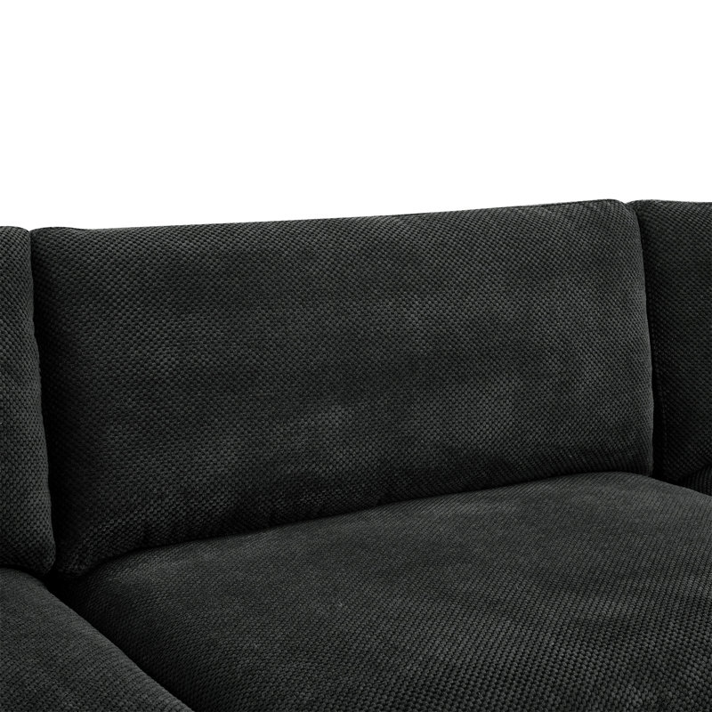 Grain de café modulaire entièrement rembourré avec coussins décoratifs, Gris