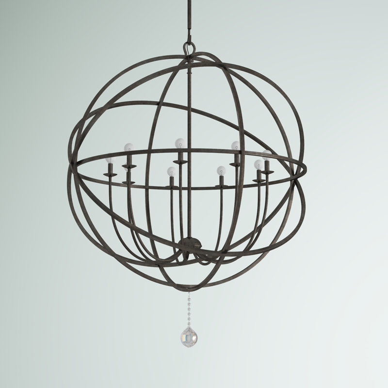 Lustre sphérique unique et remarquable à 9 lumières Mason, Bronze anglais