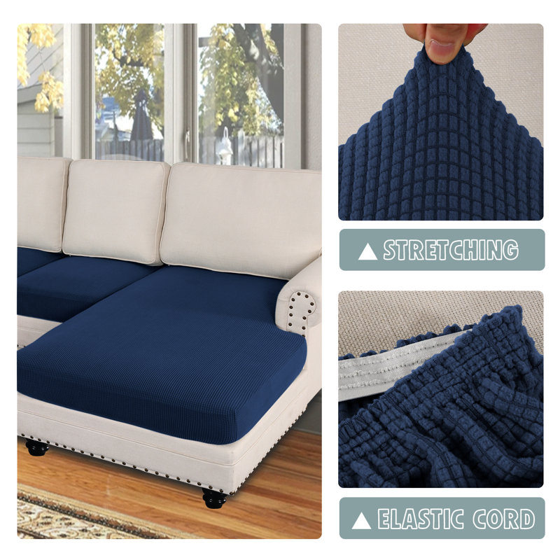 Housse pour canapé modulaire à coussins carrés / lavables à la machine, Bleu marine