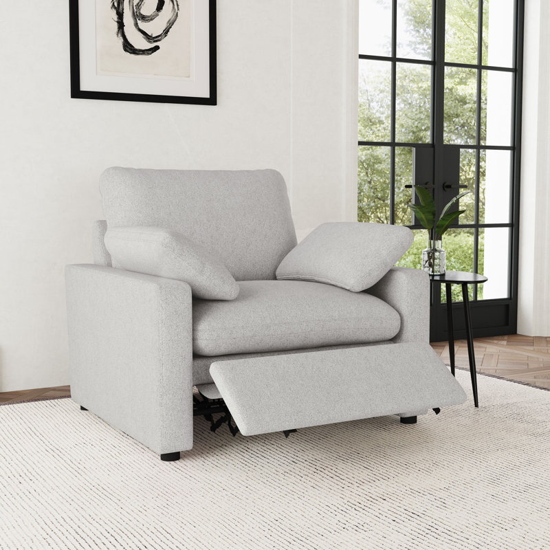 Fauteuil inclinable électrique gris rembourré Helsel