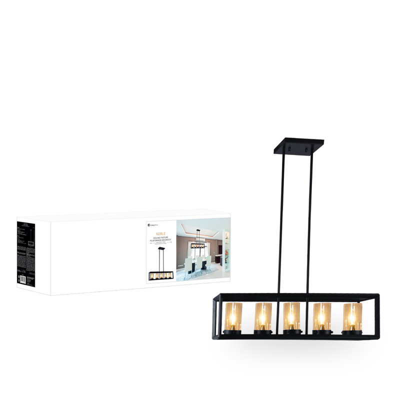 Luminaire suspendu linéaire à 5 lumières pour îlot de cuisine noble