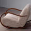 Chaise berçante en bois massif rétro français-100852483