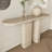 Beige Stone Oval Console Table-504332845