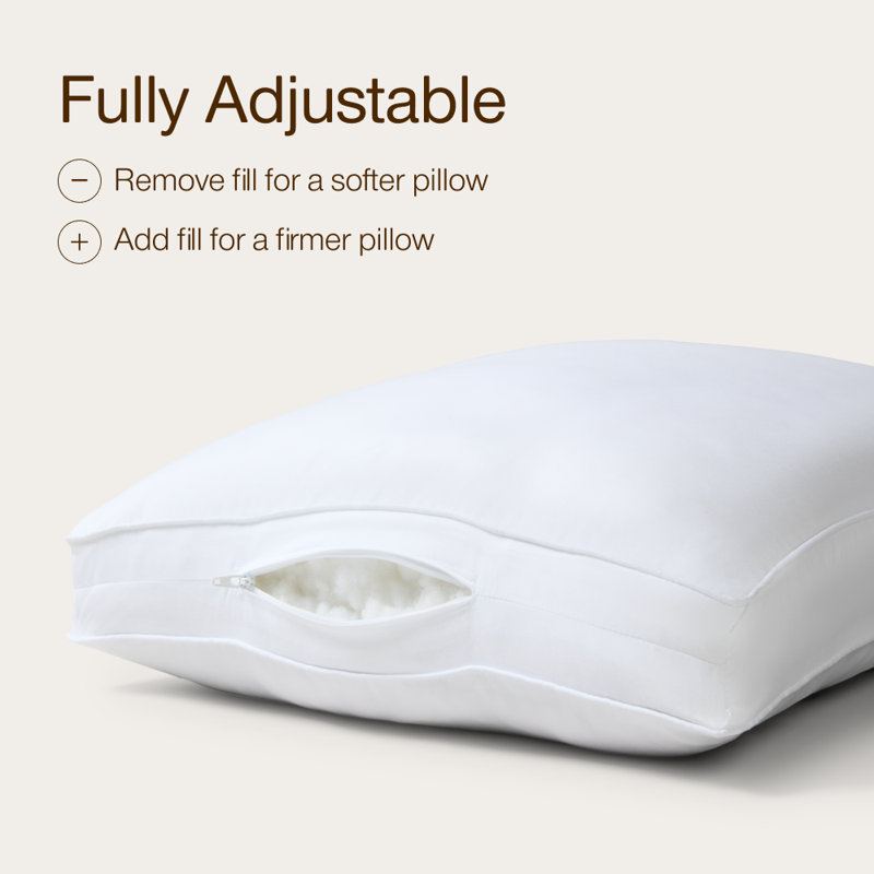 Coop Home Goods Essence Down Alternative Adjustable Pillows, Queen Set of 2, Queen, Classic