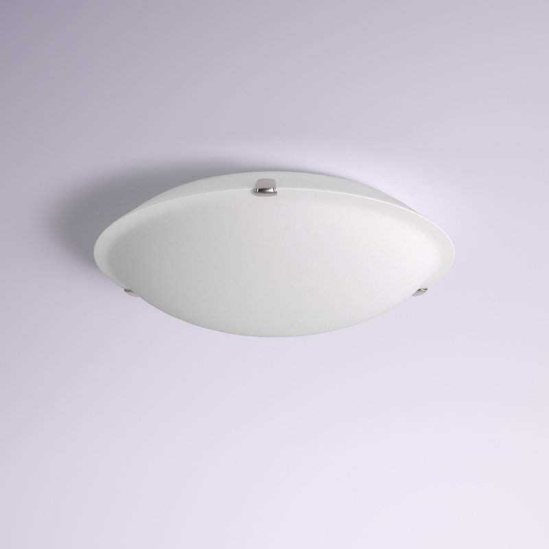 Gaiana Glass Flush Mount, Satin Nickel, White