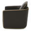 Fauteuil d'appoint pivotant moderne, revêtement en polyester gris foncé, conception en tonneau pour espaces compacts