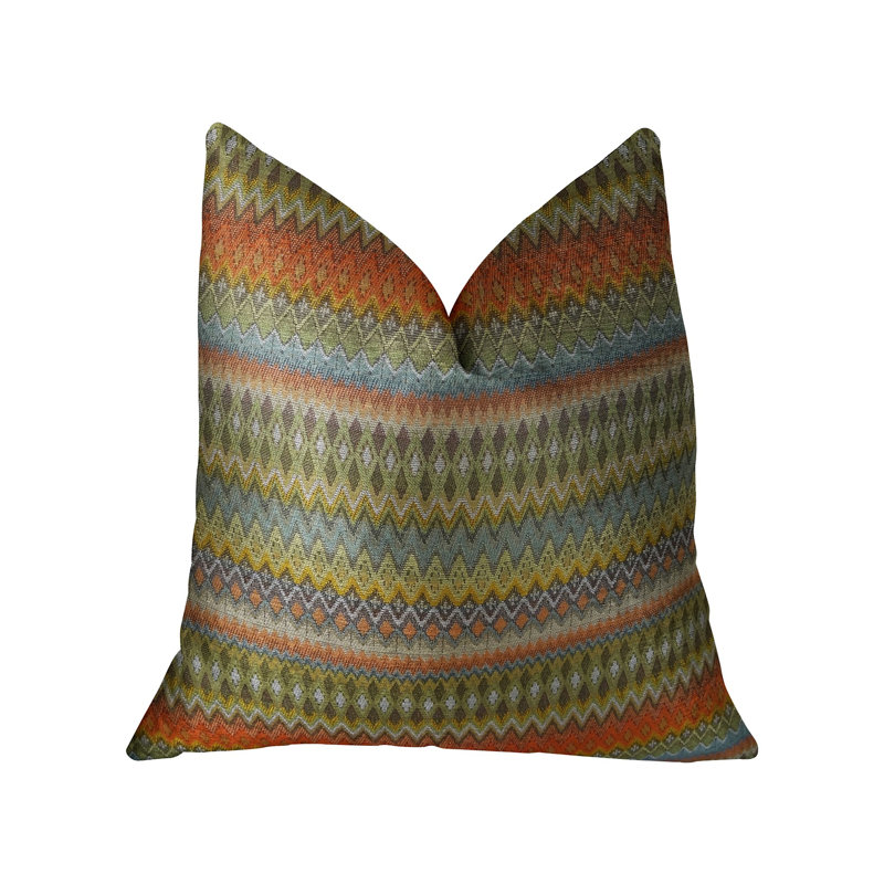 Zig Along Reversible Throw Pillow, 16" H x 16" W