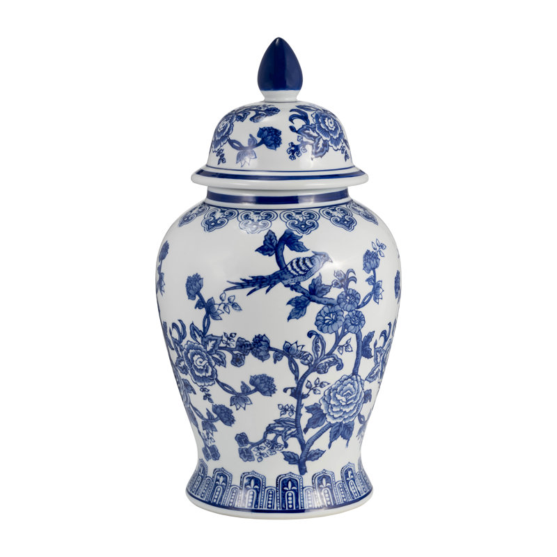 Pot gingembre en céramique avec couvercle, H 18 po x l 10 po x P 10 po