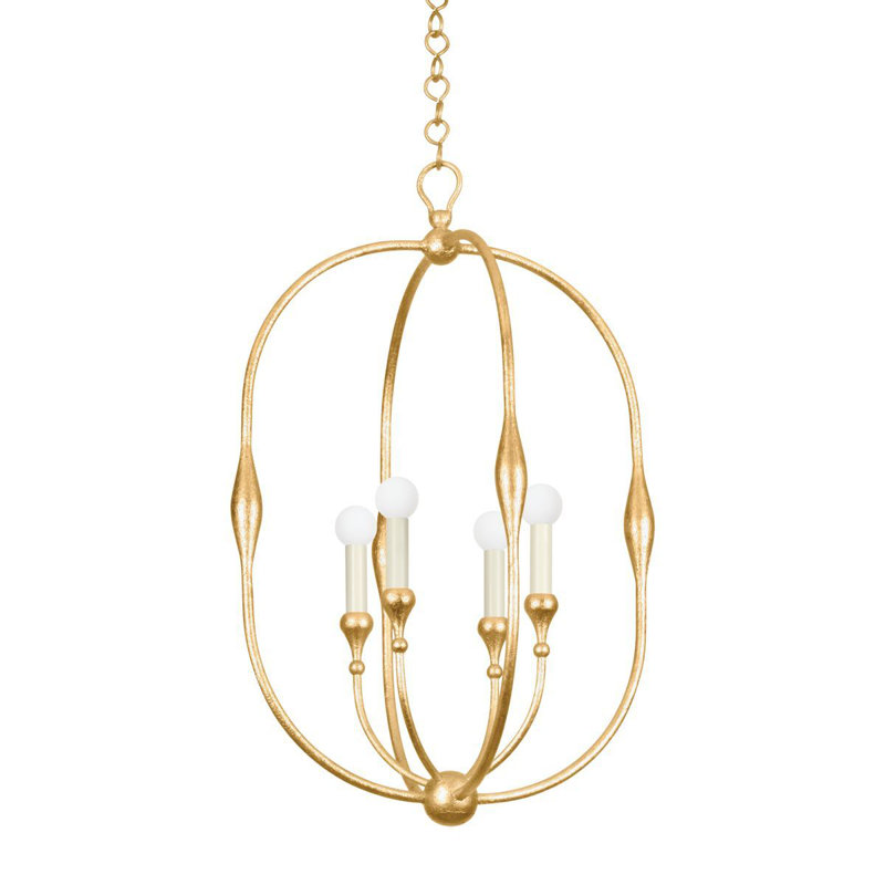 Baltic Light Lantern, Vintage Gold Leaf, 31.5" H x 20.25" W x 20.25" D