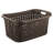 Sterilite Plastic Weave Laundry Organizer Storage Basket Tote, Espresso