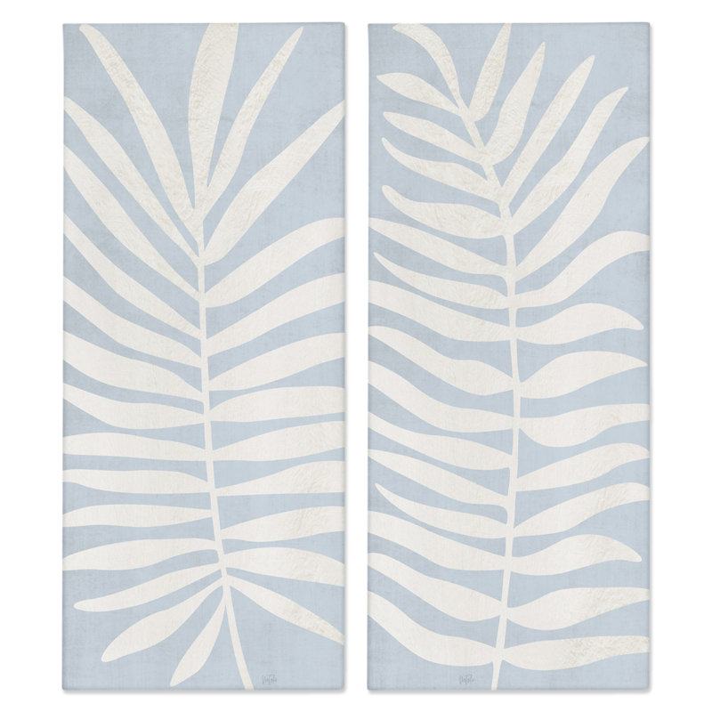 Ensemble de 2 paires de toiles de feuilles de palmier souples, design par Natalie Carpentieri, 24 x 10