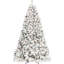 Arbre de Noël 9 pi avec aspect floqué, 850 lumières UL, 63 pin véritable, 2240 pointes enneigées, branches articulées pour une installation simple, base en métal stable et branches blanches d'hiver, support
