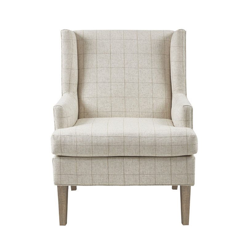 Chaise d'appoint Decker, Blanc / bois naturel