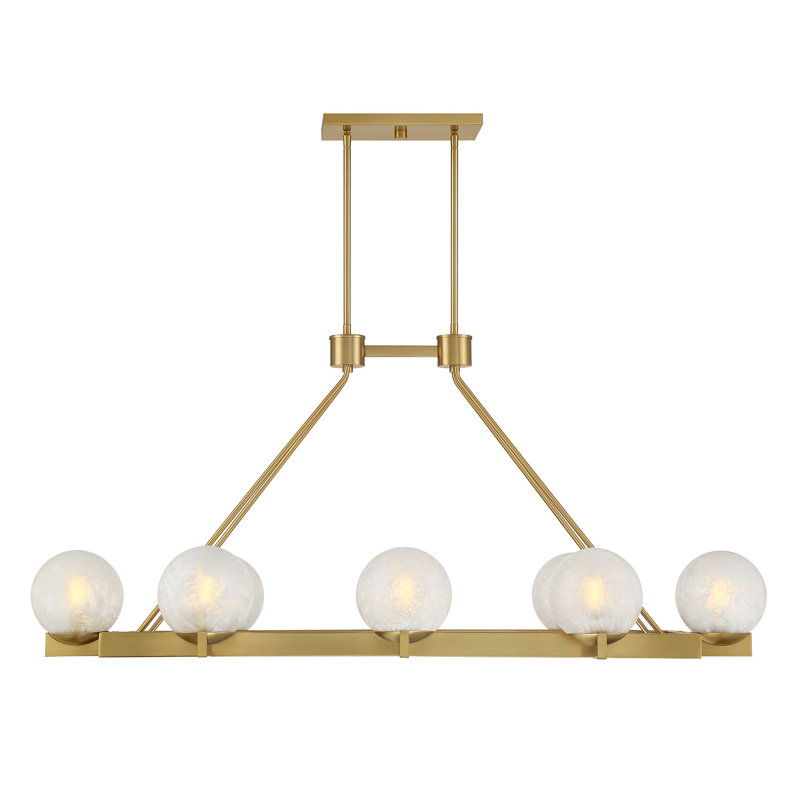 Lustre linéaire en laiton 8 lumières Darien, Laiton
