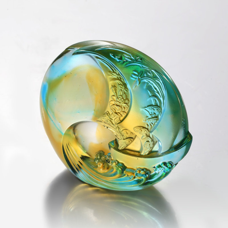 LIULI Crystal, Sailing boat, Ocean Wave and the Sun, Tai Chi Series | Smooth Sailing