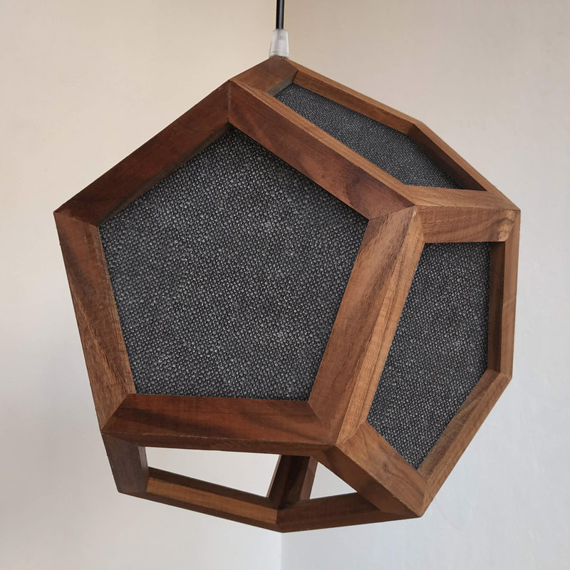 Belfiore 1 - Light Oil Geometric Pendant, Dark Oak/Grey