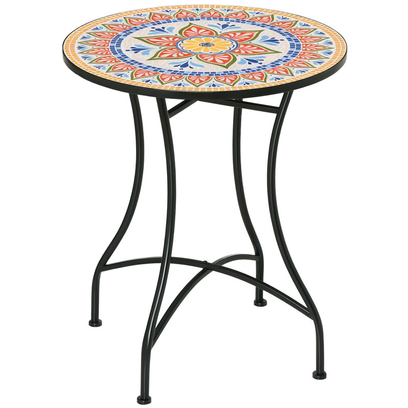 Shyla Round Metal Outdoor Side Table , 60cm cm W 60cm cm D