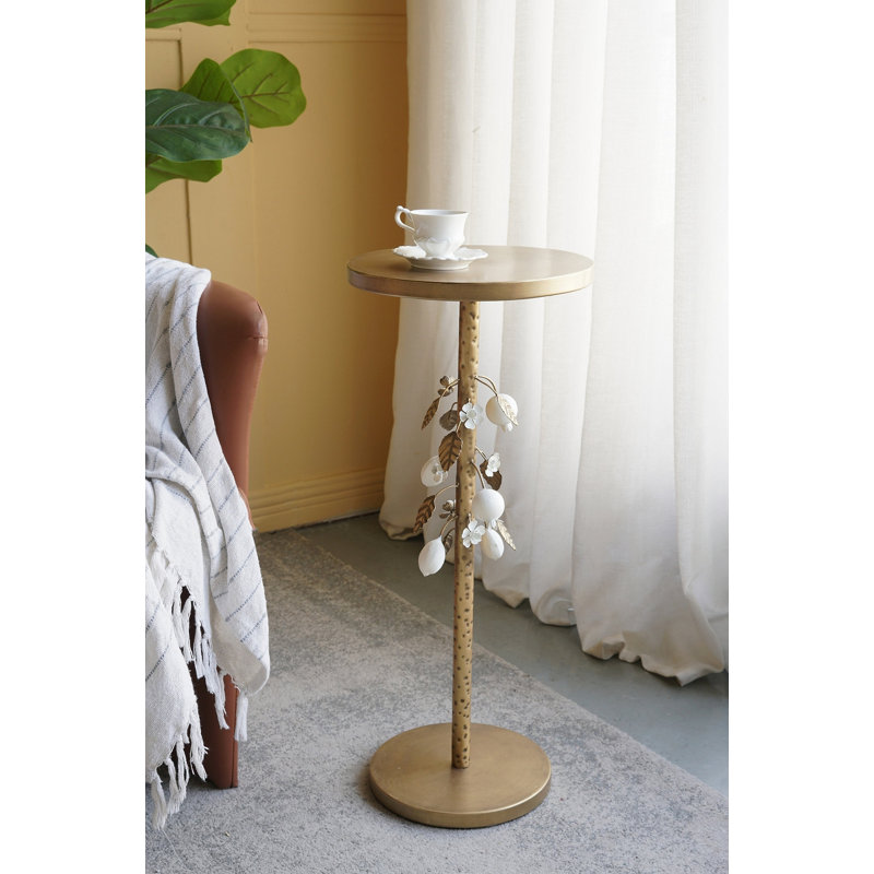 Table d'appoint ronde en fer D12x28,5 "