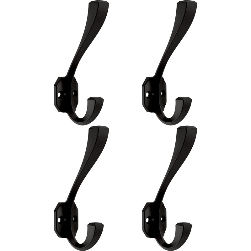Napier Zinc Die Cast Wall Hook, Black