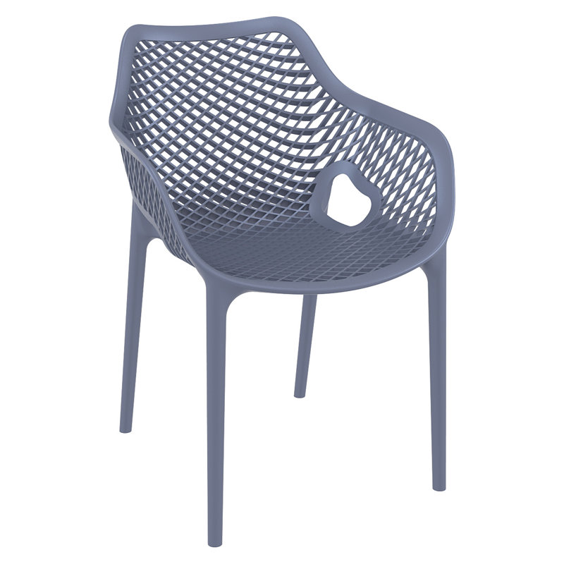 Farrah 5 Person Armchair Dining Set, Gray