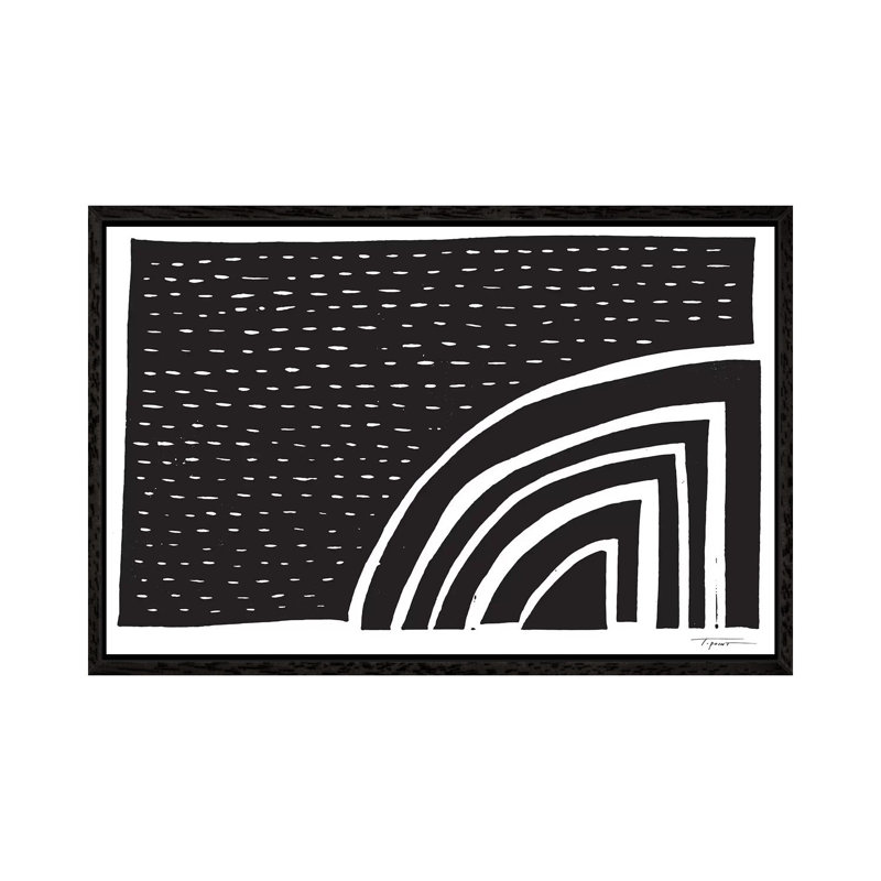Curves And Forms by Statement Goods - Floater Frame Gallery-Wrapped Canvas Giclée on Canvas, 45.72 cm H x 66.04 cm W, Black
