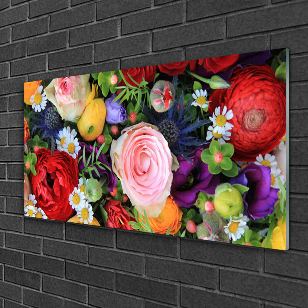 Flowers Floral - Unframed Photograph on Glass