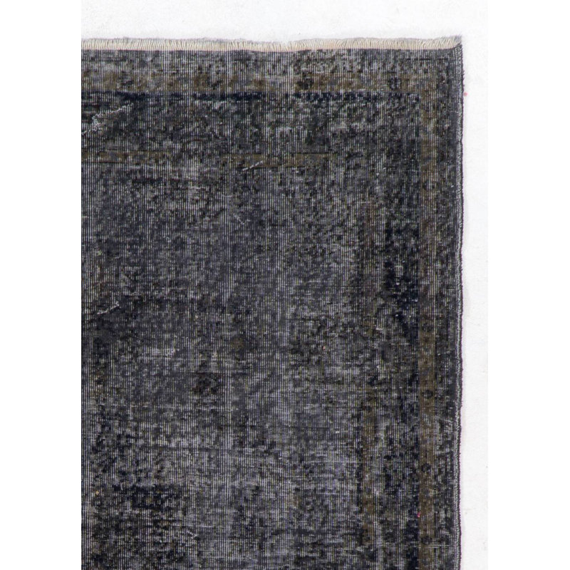 Tapis turc fait à la main 5,8 x 8,2 pi de couleur grise, tapis moderne en laine recyclé gris