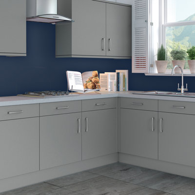35.4" x 96" Tin Backsplash in Blue