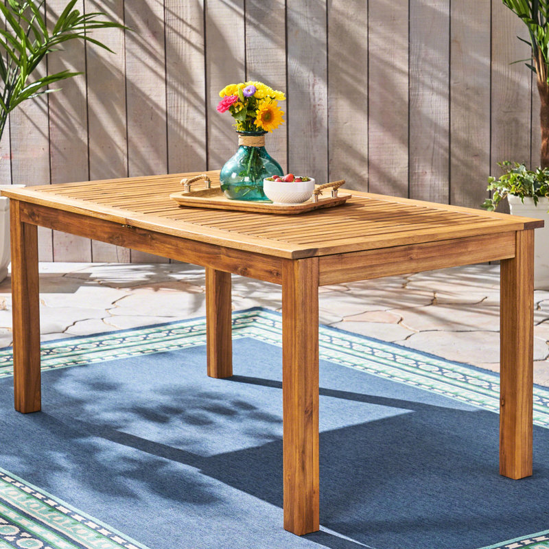 Table de salle à manger en bois extensible avec aspect naturel, P 34,9 po x l 63,7 po H 29,07 po - pour la salle à manger, profondeur de 34,9 po, largeur de 63,7 po, hauteur de 29,07 po