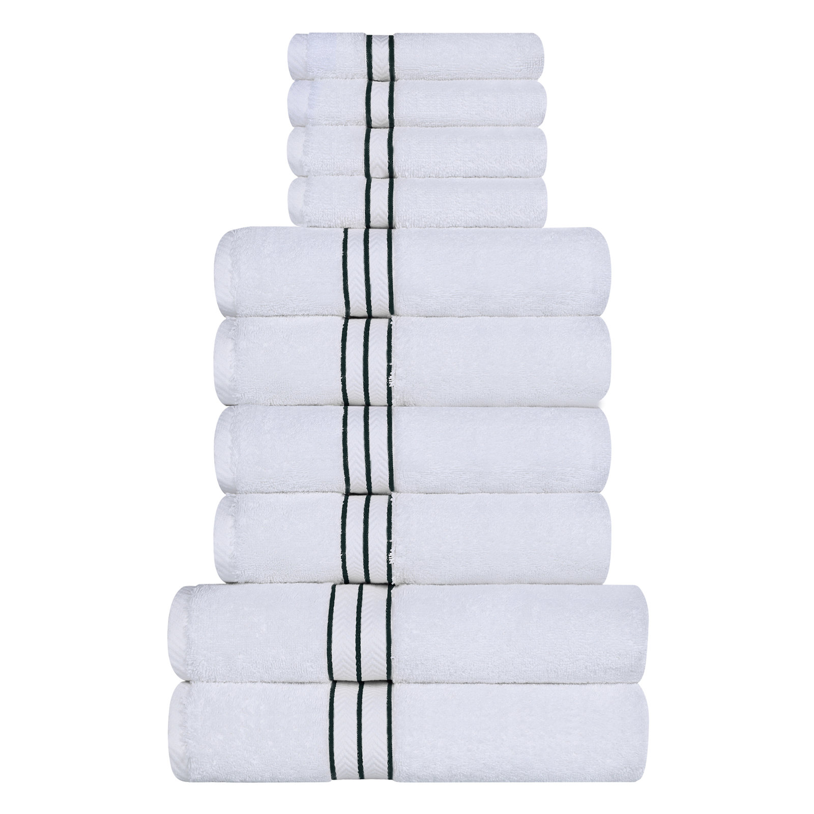 Josann 10-Piece Turkish Cotton Towel Set, Teal