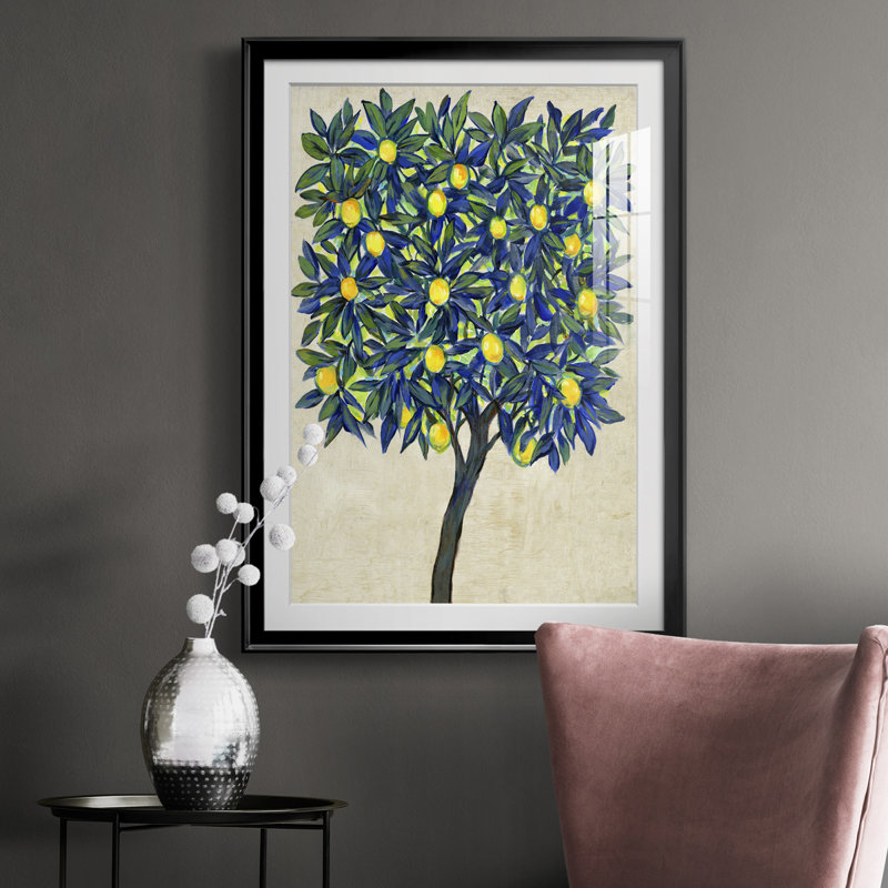 «Lemon Tree Composition II», reproduction encadrée de qualité supérieure - prête à être accrochée, Cadre noir