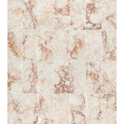 Pink Genuine Marble 12X24 Inch Polished Tiles For Dining Room Wall And Floor, 4 Pieces Per Box, Exquisite Design