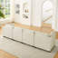 Canapé modulaire 4 places avec 2 repose-pieds, canapé-lit en chenille Cloud-349533253