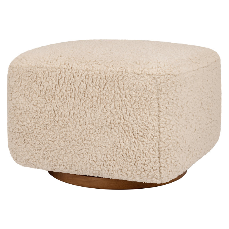 Kiwi Gliding Ottoman, Brown, Beige Teddy Loop