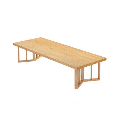 86.61"Modern and simple natural-color solid wood long table