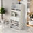 Buffet With Hutch And Foldable Dining Table, Storage Shelves, Side Hooks And A Cabinet With Sliding Doors