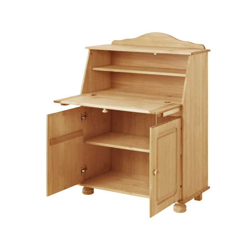 Piechota Metal Base Secretary Desk, Natural