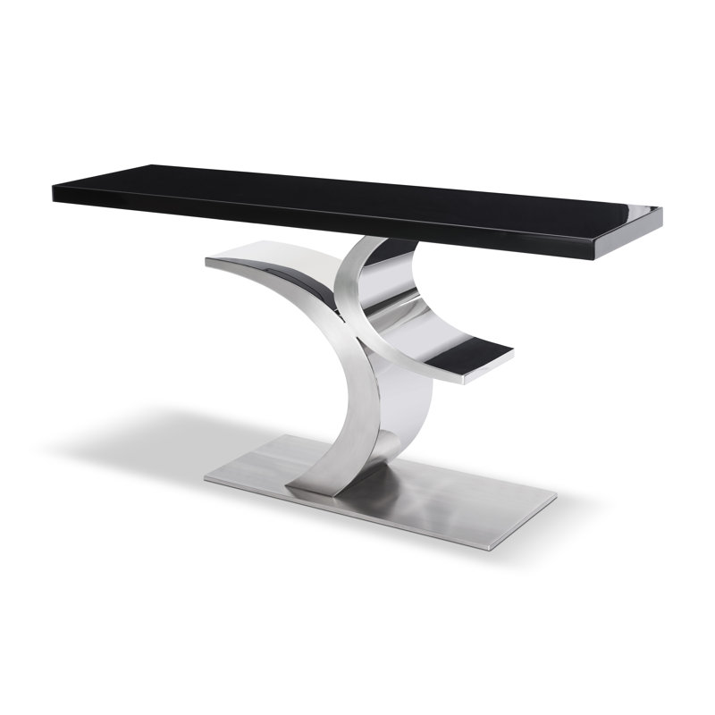 Bergamot 60'' Console Table, Stainless Steel