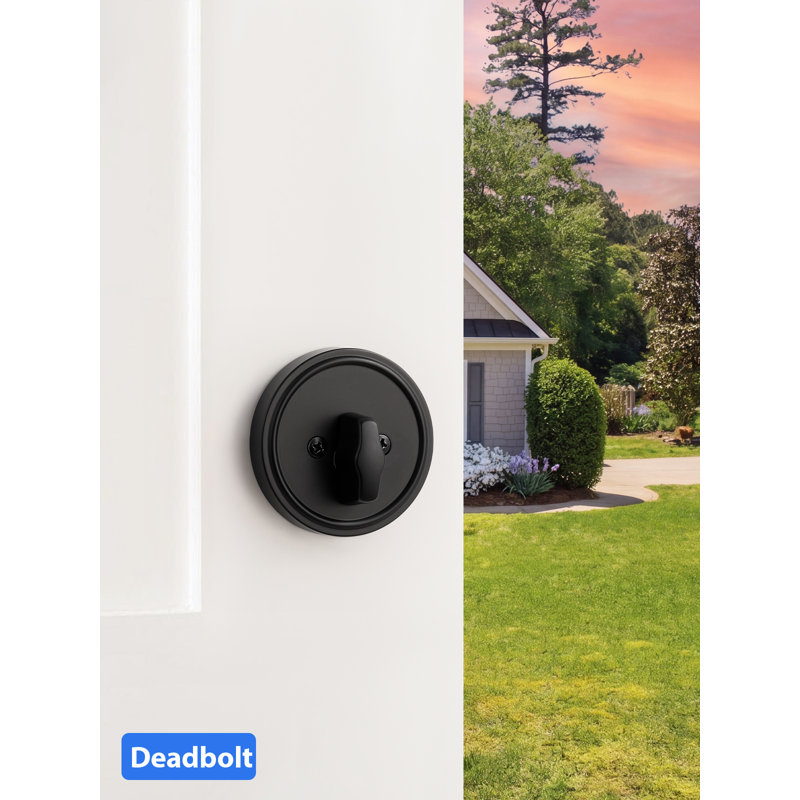 MRML Deadbolt Black Passcode Keyless Entry Dead Bolt Lock, Single Cylinder, Resettable 3 Digit with Combination, Interior Exterior Entry Door Lock, 1 Pack