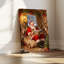Père Noël lisant sur toile, art mural-1276879592