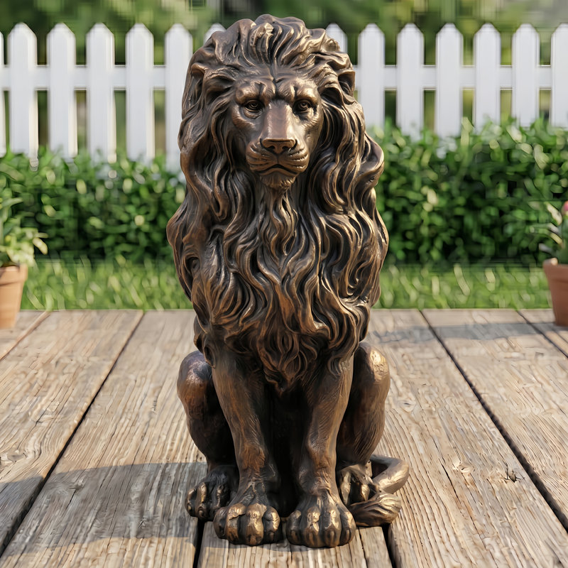 Statue de jardin majestueux 20,5 po H, statue de jardin en résine résistante aux intempéries avec finition bronze