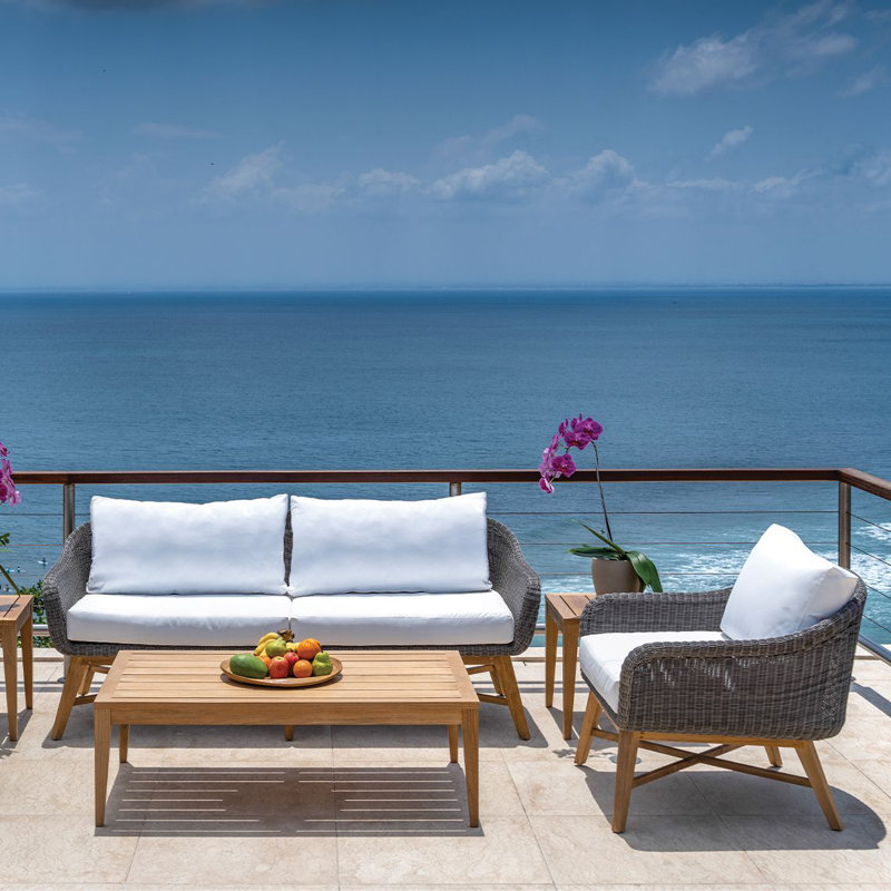 Tribeca Outdoor Teak Coffee Table, 15.5" H x 38" W x 24.5" D